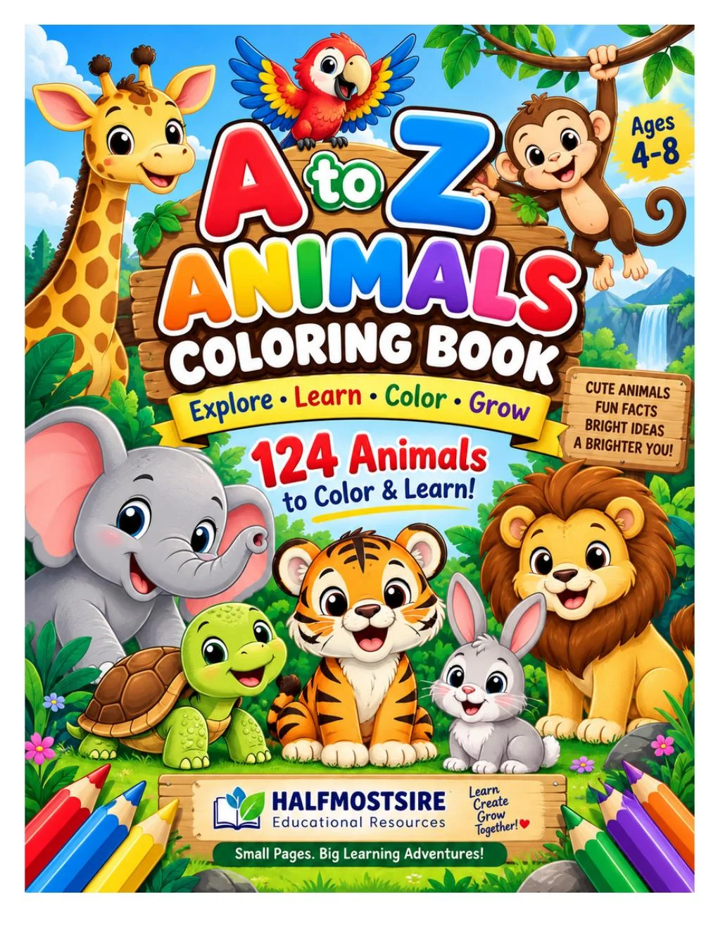 A to Z Animals Coloring Book cover