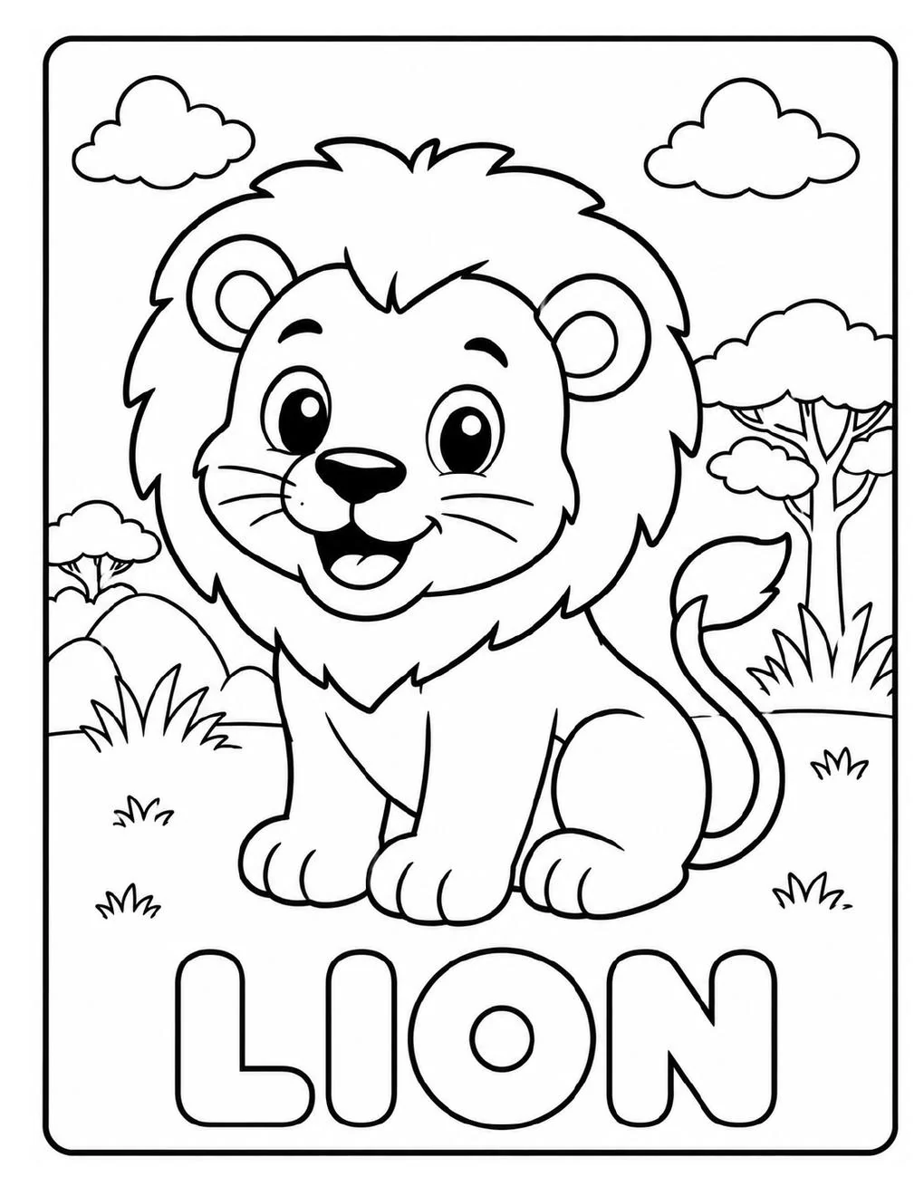 Lion coloring page sample